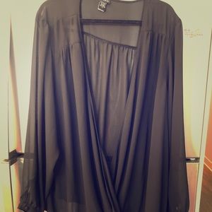 Torrid long sleeve black blouse